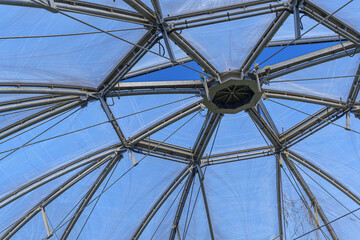 Naklejka premium Glass roof of the greenhouse.