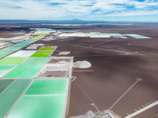 Lithium fields in the Atacama desert in Chile, South America - a surreal landscape where batteries...