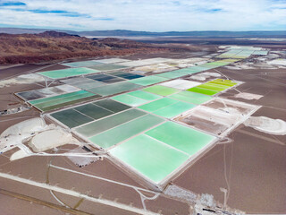 Lithium fields in the Atacama desert in Chile, South America - a surreal landscape where batteries...