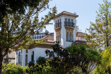 Old villa built in the colonial period in downtown Tangier in Morocco