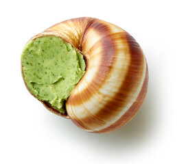 escargot snail stuffed with garlic and parsley butter