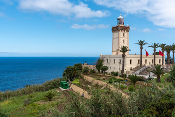 Fototapeta na wymiar Scenic lighthouse at Cap Spartel near Tangier