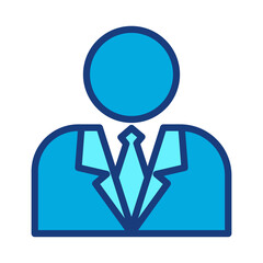 Businessman icon. Man in tie. Occupation concept. Can be used for topics like top management, banking, finance, investment