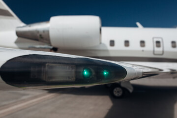 
Signal light on the wing of an aircraft