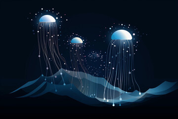 

A Majestic Jellyfish Gliding Through the Depths"