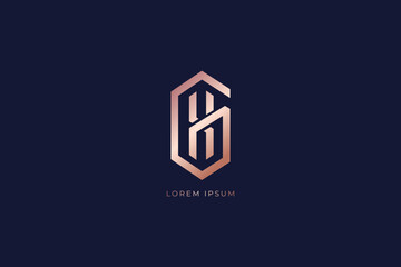 gh letter fashion brand design modern style creative golden wordmark design typography illustration, gh creative, gh lettering