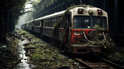 abandoned train ai generated image