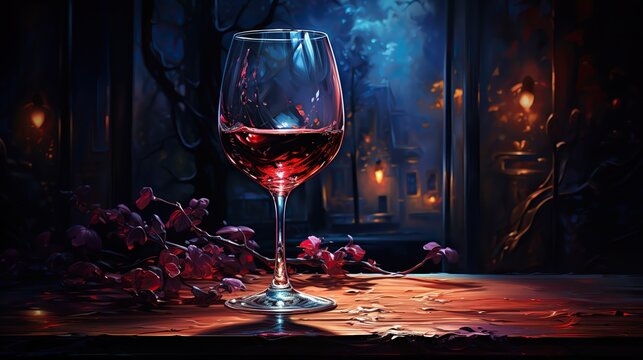 glass of red wine ai generated image
