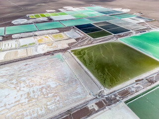 Lithium fields in the Atacama desert in Chile, South America - a surreal landscape where batteries are born