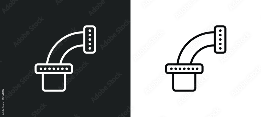 Poster pipe outline icon in white and black colors. pipe flat vector icon from construction collection for 