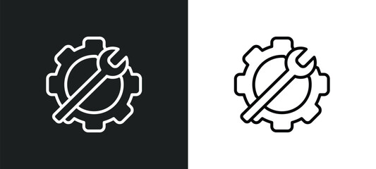 tools outline icon in white and black colors. tools flat vector icon from construction collection for web, mobile apps and ui.