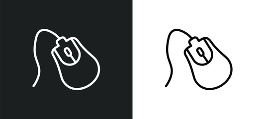 computer mouse device outline icon in white and black colors. computer mouse device flat vector icon from computer collection for web, mobile apps and ui.