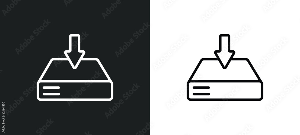 Poster save file outline icon in white and black colors. save file flat vector icon from computer collectio