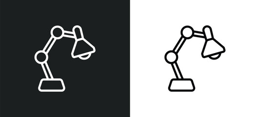 study lamp outline icon in white and black colors. study lamp flat vector icon from computer collection for web, mobile apps and ui.