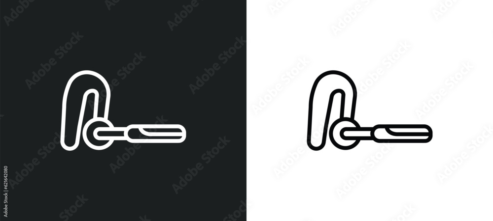 Poster hands free outline icon in white and black colors. hands free flat vector icon from communication co