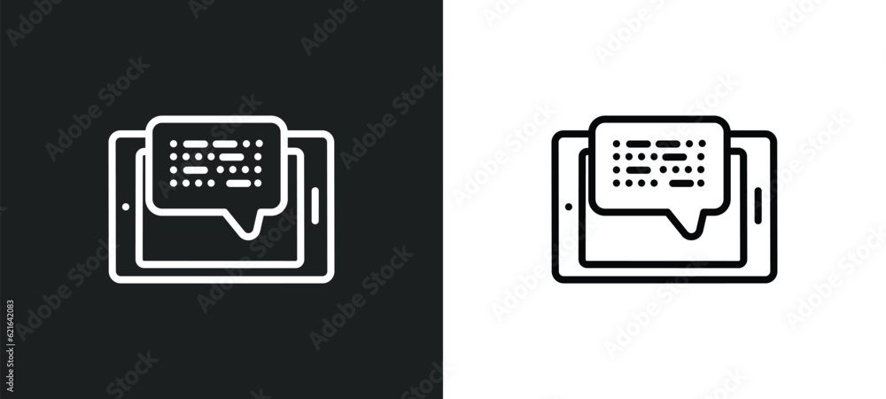 Poster morse code outline icon in white and black colors. morse code flat vector icon from communication co