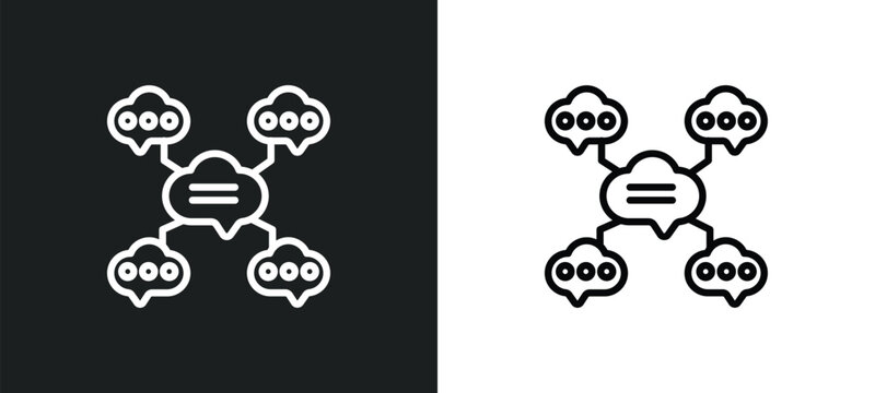 constructivism outline icon in white and black colors. constructivism flat vector icon from communications collection for web, mobile apps and ui.