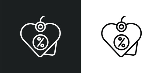 sale love outline icon in white and black colors. sale love flat vector icon from commerce collection for web, mobile apps and ui.