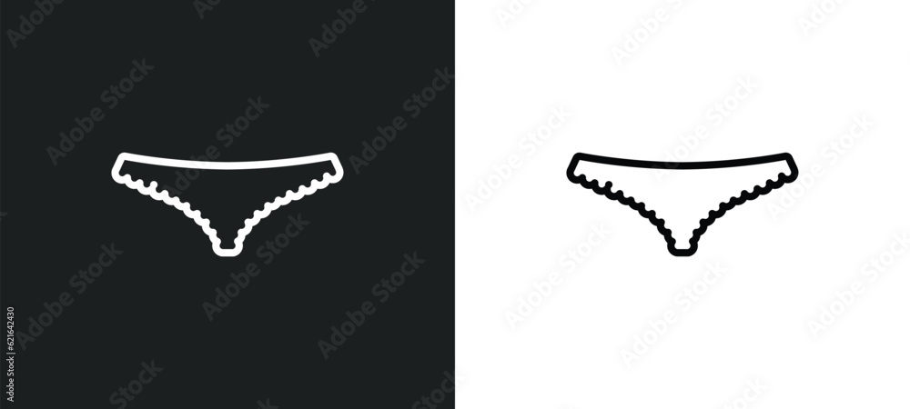 Poster knickers outline icon in white and black colors. knickers flat vector icon from clothes collection f