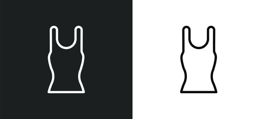 tanktop outline icon in white and black colors. tanktop flat vector icon from clothes collection for web, mobile apps and ui.