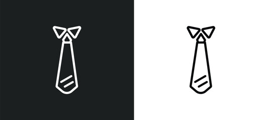 tie outline icon in white and black colors. tie flat vector icon from clothes collection for web, mobile apps and ui.