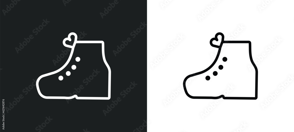 Poster brisk boots outline icon in white and black colors. brisk boots flat vector icon from collection for