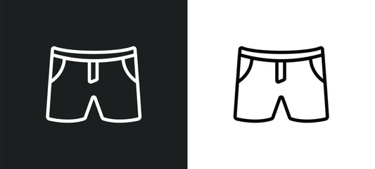 denim shorts outline icon in white and black colors. denim shorts flat vector icon from clothes collection for web, mobile apps and ui.