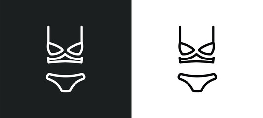 lingerine outline icon in white and black colors. lingerine flat vector icon from clothes collection for web, mobile apps and ui.