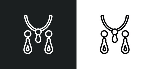 jewelry outline icon in white and black colors. jewelry flat vector icon from clothes collection for web, mobile apps and ui.