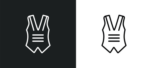 vest outline icon in white and black colors. vest flat vector icon from clothes collection for web, mobile apps and ui.