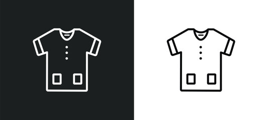 shirt outline icon in white and black colors. shirt flat vector icon from clothes collection for web, mobile apps and ui.