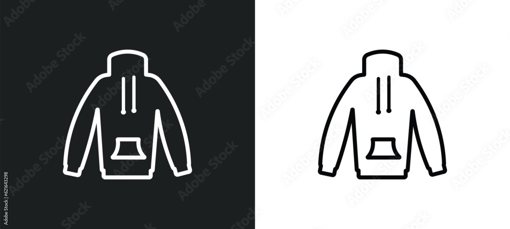 Poster pullover outline icon in white and black colors. pullover flat vector icon from clothes collection f