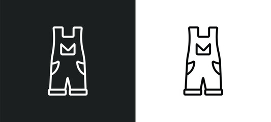 overall outline icon in white and black colors. overall flat vector icon from clothes collection for web, mobile apps and ui.