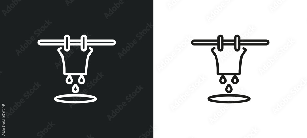 Poster soak outline icon in white and black colors. soak flat vector icon from cleaning collection for web,