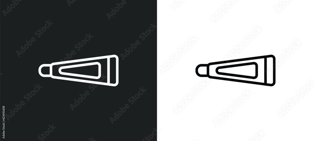 Poster toothpaste outline icon in white and black colors. toothpaste flat vector icon from cleaning collect