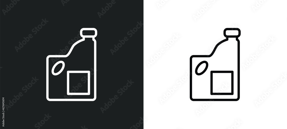 Poster detergent outline icon in white and black colors. detergent flat vector icon from cleaning collectio