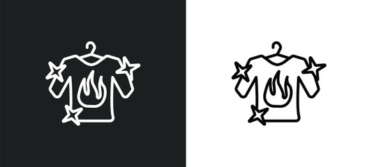 dress cleanin outline icon in white and black colors. dress cleanin flat vector icon from cleaning collection for web, mobile apps and ui.