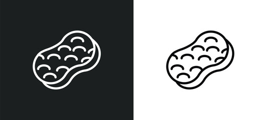 sponge cleanin outline icon in white and black colors. sponge cleanin flat vector icon from cleaning collection for web, mobile apps and ui.