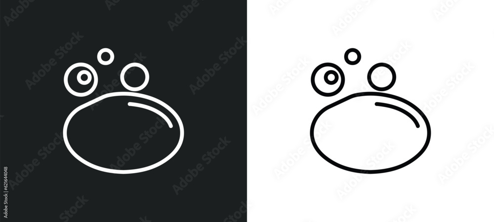 Poster soap outline icon in white and black colors. soap flat vector icon from cleaning collection for web,