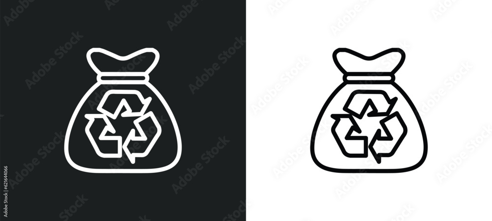 Poster garbage outline icon in white and black colors. garbage flat vector icon from cleaning collection fo