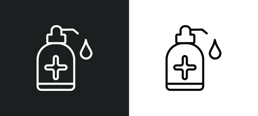 sanitize outline icon in white and black colors. sanitize flat vector icon from cleaning collection for web, mobile apps and ui.