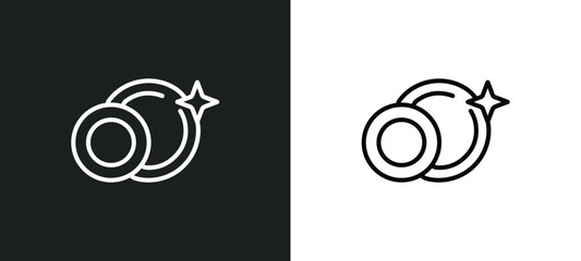 washing dishes outline icon in white and black colors. washing dishes flat vector icon from cleaning collection for web, mobile apps and ui.
