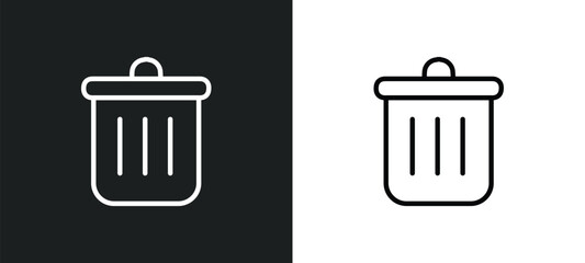 trash outline icon in white and black colors. trash flat vector icon from cleaning collection for web, mobile apps and ui.