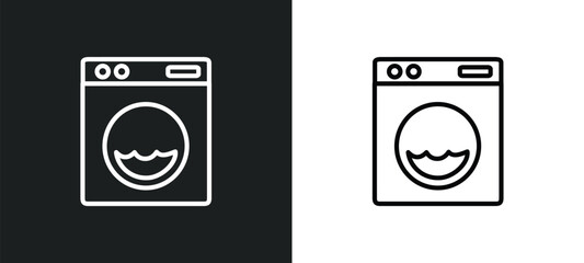 wash outline icon in white and black colors. wash flat vector icon from cleaning collection for web, mobile apps and ui.
