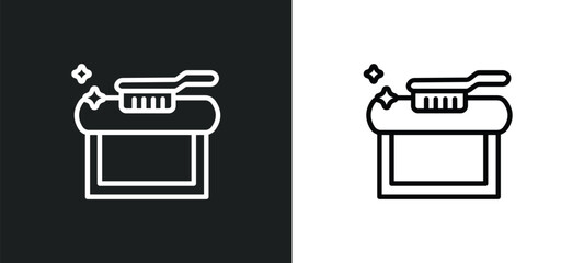 carpet cleaning outline icon in white and black colors. carpet cleaning flat vector icon from cleaning collection for web, mobile apps and ui.