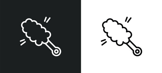 duster outline icon in white and black colors. duster flat vector icon from cleaning collection for web, mobile apps and ui.