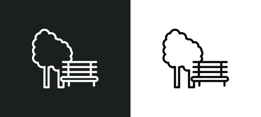 park outline icon in white and black colors. park flat vector icon from city elements collection for web, mobile apps and ui.