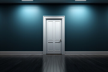 Illuminated ambiance, White door floods abstract, dark interior with a brilliant white light Generative AI