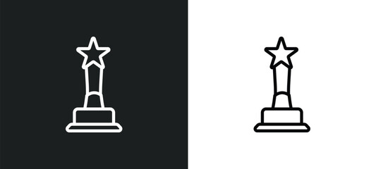 film award outline icon in white and black colors. film award flat vector icon from cinema collection for web, mobile apps and ui.