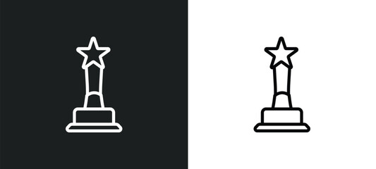 Fototapeta premium film award outline icon in white and black colors. film award flat vector icon from cinema collection for web, mobile apps and ui.